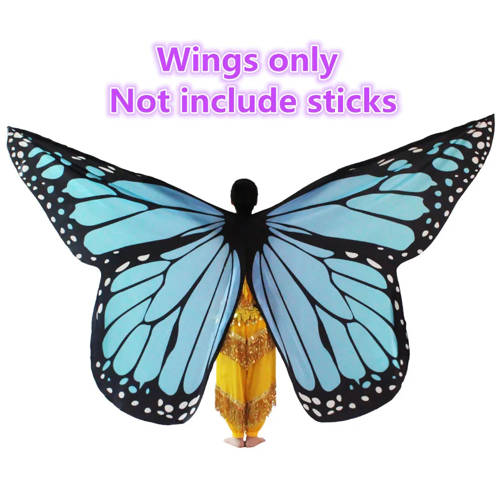 Belly Dance Butterfly Wings Kids Performance Stage Wear Women Dancer Clothes Adult Bellydance Costume Wings Cosplay Moveable