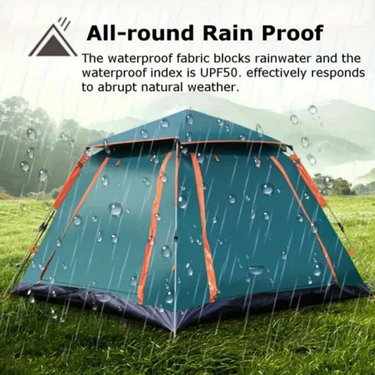 2-3 Person Camping Tent Outdoor Foldable Waterproof Tent with 2 Mosquito Nets Windows Carrying Bag for Hiking Climbing Adventur