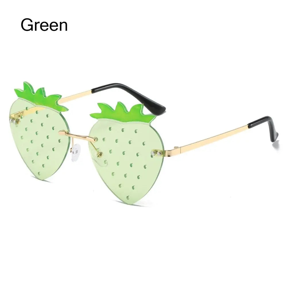 Unique Strawberry Sunglasses for Women Men Hip Hop Rave Party Eyewear Festival Sun Glasses Street Snap Christmas Decorations