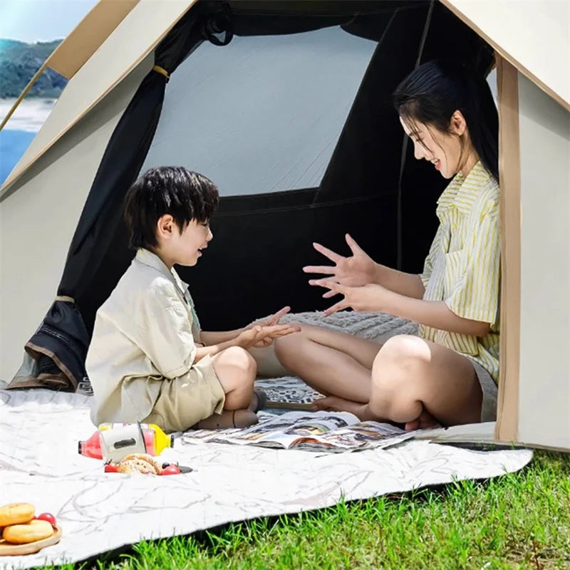 HUA HUA For 3-4 Person Tent Outdoor Camping Portable Folding Rainproof Tent Large Space Quick Opening Hexagon Tent