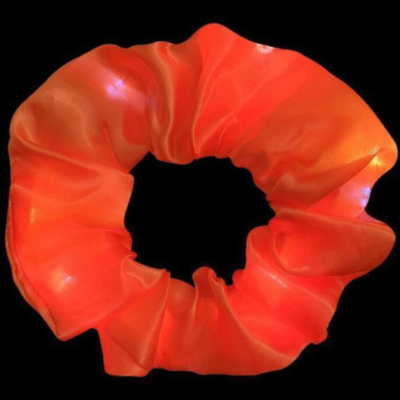 1/10pcs LED Hair Scrunchy Girl Women Light Up Hair Bands Birthday Party Hair Ties Glowing Scrunchies Headwear Hair Accessories