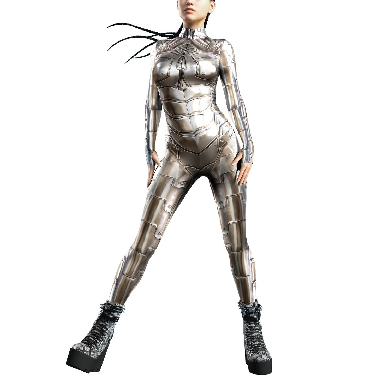 Women Zipper Adult Jumpsuit Clothing Colorful Texture 3D Print Zentai Bodysuit Thumb Sleeves Cosplay Costume Halloween Outfit