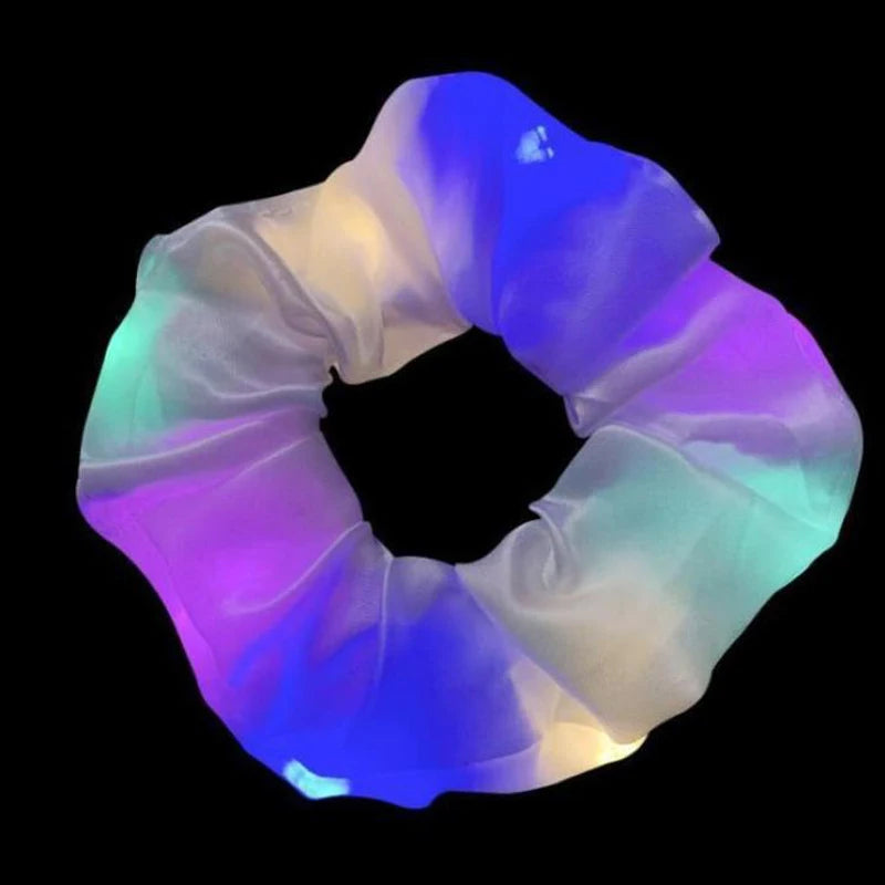 1/10pcs LED Hair Scrunchy Girl Women Light Up Hair Bands Birthday Party Hair Ties Glowing Scrunchies Headwear Hair Accessories