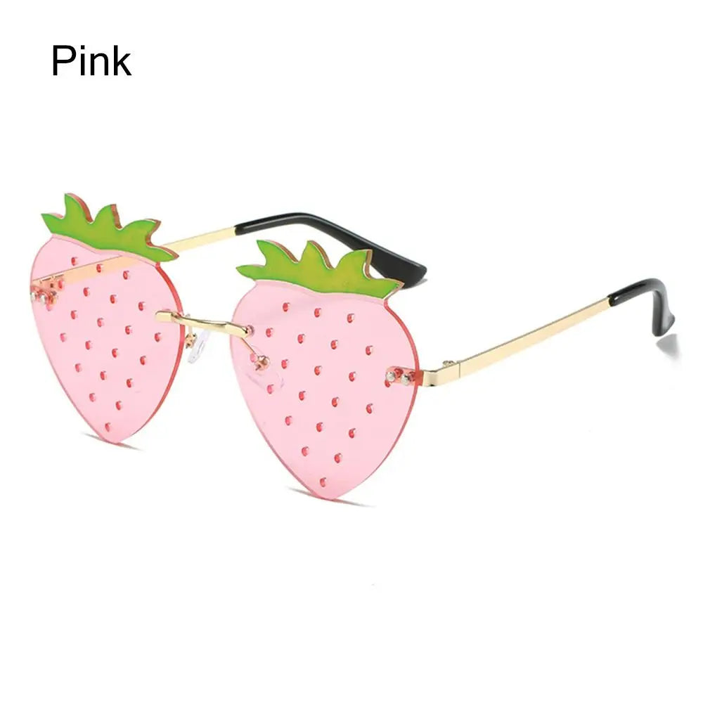 Unique Strawberry Sunglasses for Women Men Hip Hop Rave Party Eyewear Festival Sun Glasses Street Snap Christmas Decorations
