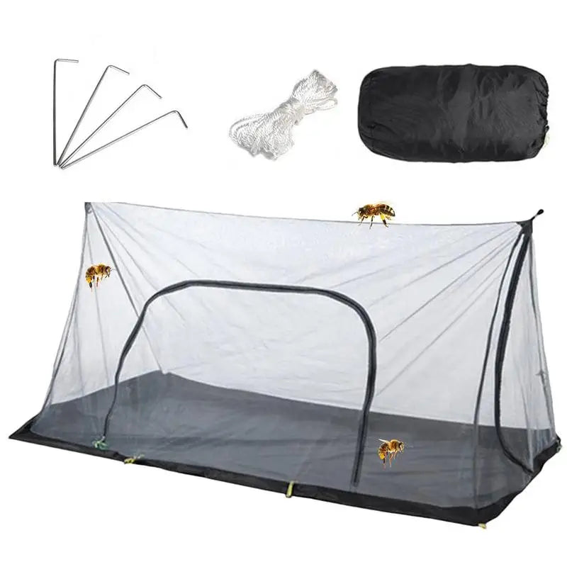 Inner Tent Anti Mosquito Net, Summer Camping Polyester Mesh Anti-Mosquito Tent, With 4 Ground Nails 2 Hanging Ropes, 2.1mx1.3m