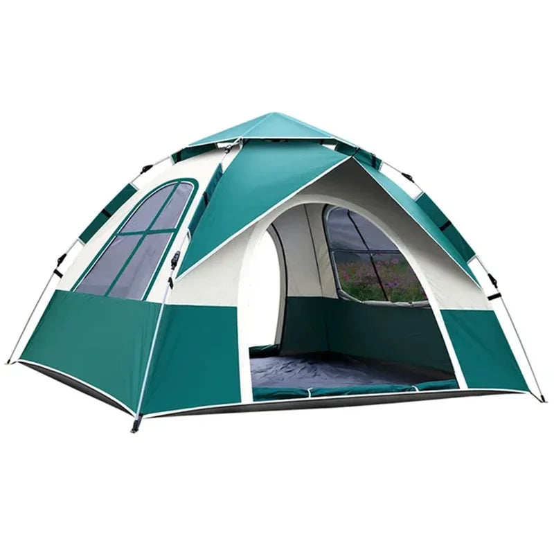 HUA HUA For 3-4 Person Tent Outdoor Camping Portable Folding Rainproof Tent Large Space Quick Opening Hexagon Tent