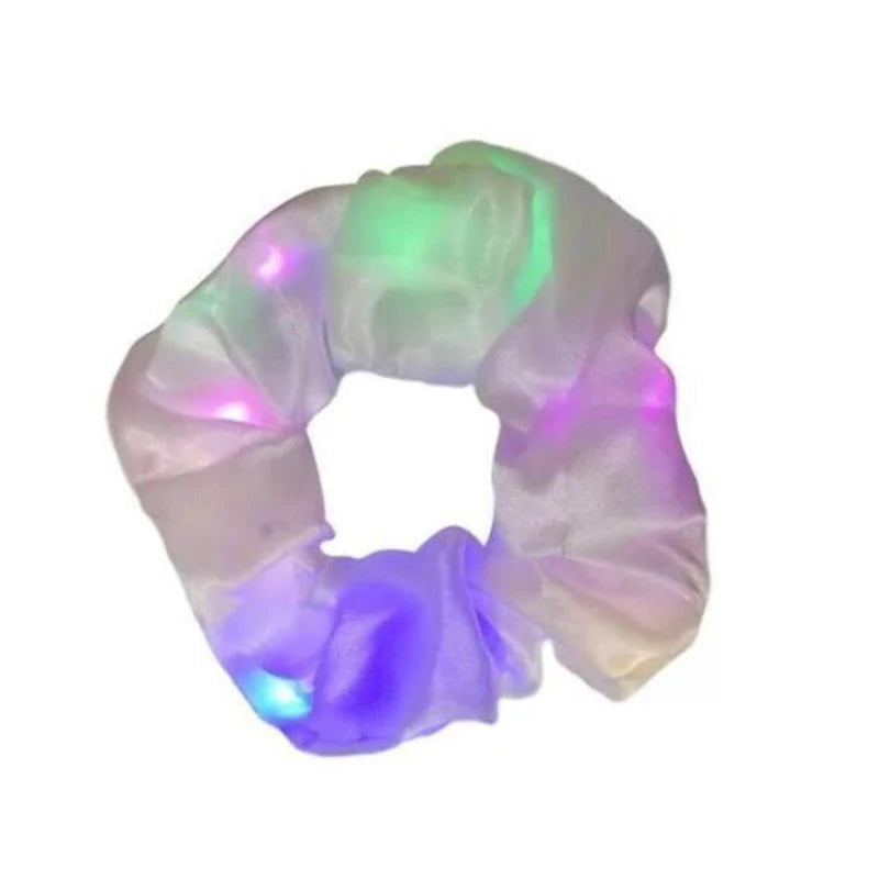 1/10pcs LED Hair Scrunchy Girl Women Light Up Hair Bands Birthday Party Hair Ties Glowing Scrunchies Headwear Hair Accessories