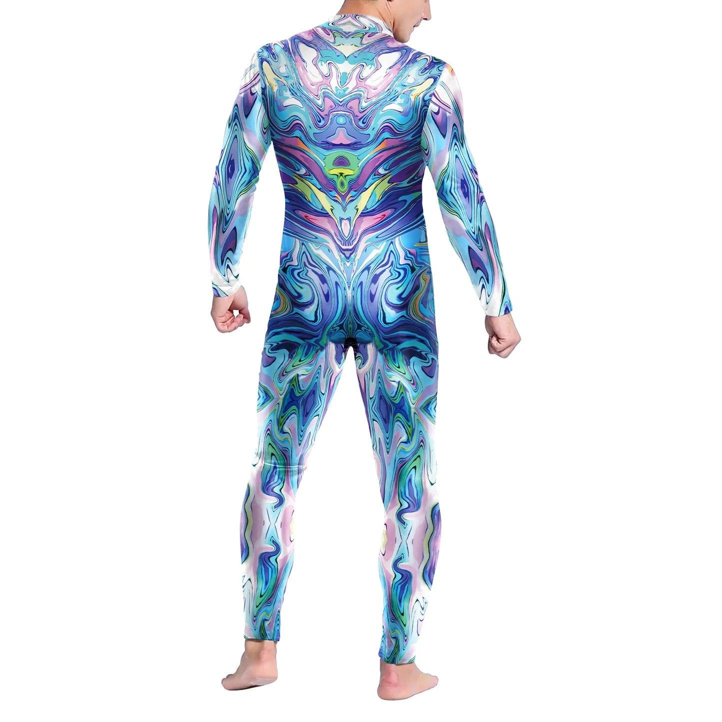 Futuristic Mechanical Armour Jumpsuit Cool Fighter Cosplay Bodysuit 3D Printed Steampunk Costume Party Shows Men Zentai Suit