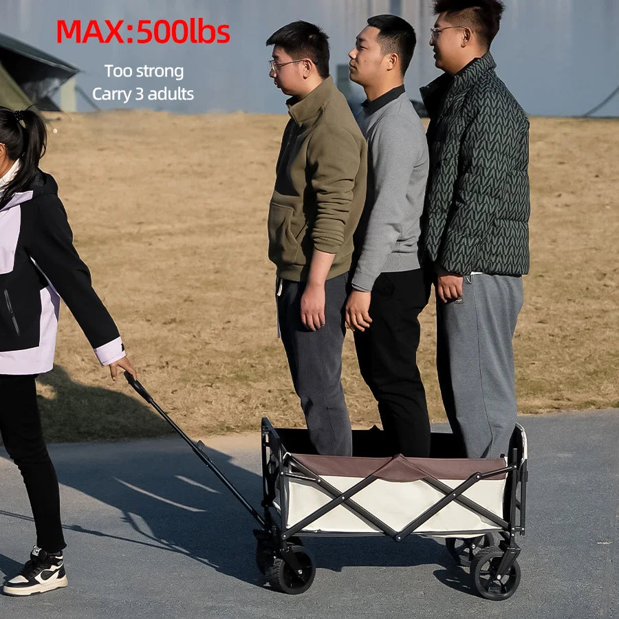 Foldable Garden Wagon Cart Portable Camping Trolley ,Outdoor Multi-function Foldable Carts Wagon for Beach or Shopping Utility