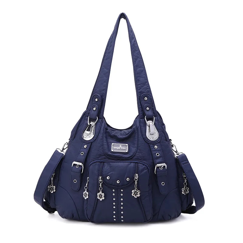 Angelkiss Bag Women Fashion Handbags Women Shoulder Bags PU Leather Handbag Female Satchel Big Shoulder Purse Bag bolsa feminina