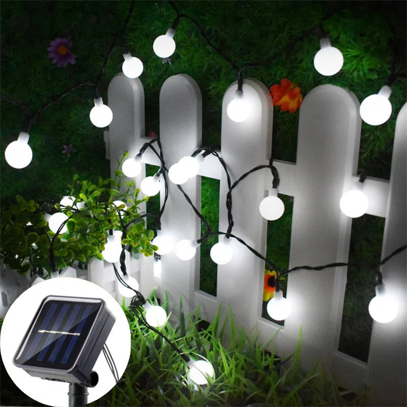 1Pack Solar String Light Garden Solar Globe Fairy Lights 8 Modes Waterproof For Garden Christmas Outdoor Wedding Decor Lights