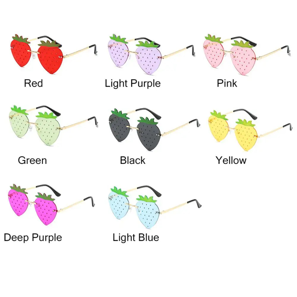 Unique Strawberry Sunglasses for Women Men Hip Hop Rave Party Eyewear Festival Sun Glasses Street Snap Christmas Decorations