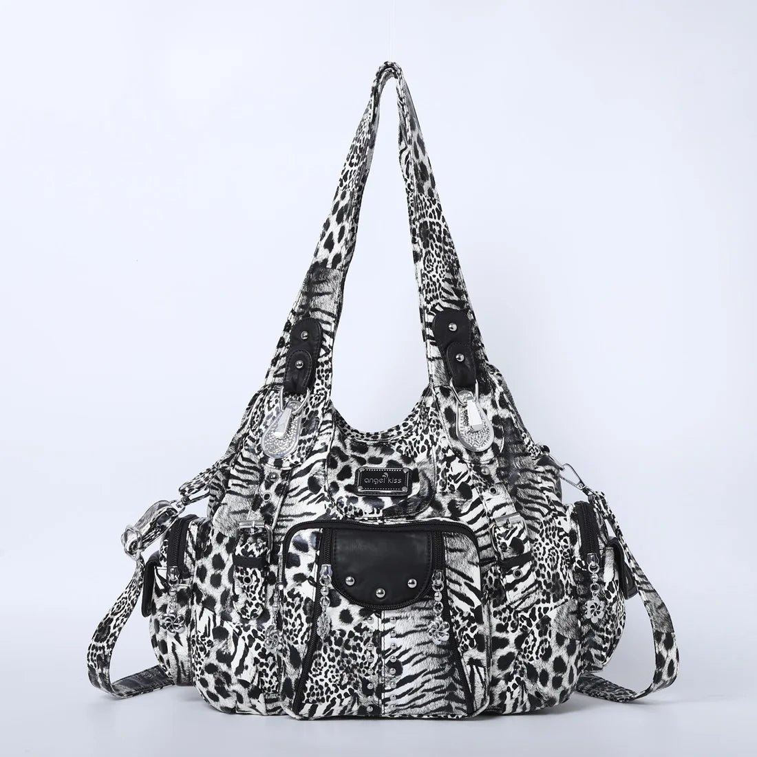 Angelkiss Bag Women Fashion Handbags Women Shoulder Bags PU Leather Handbag Female Satchel Big Shoulder Purse Bag bolsa feminina