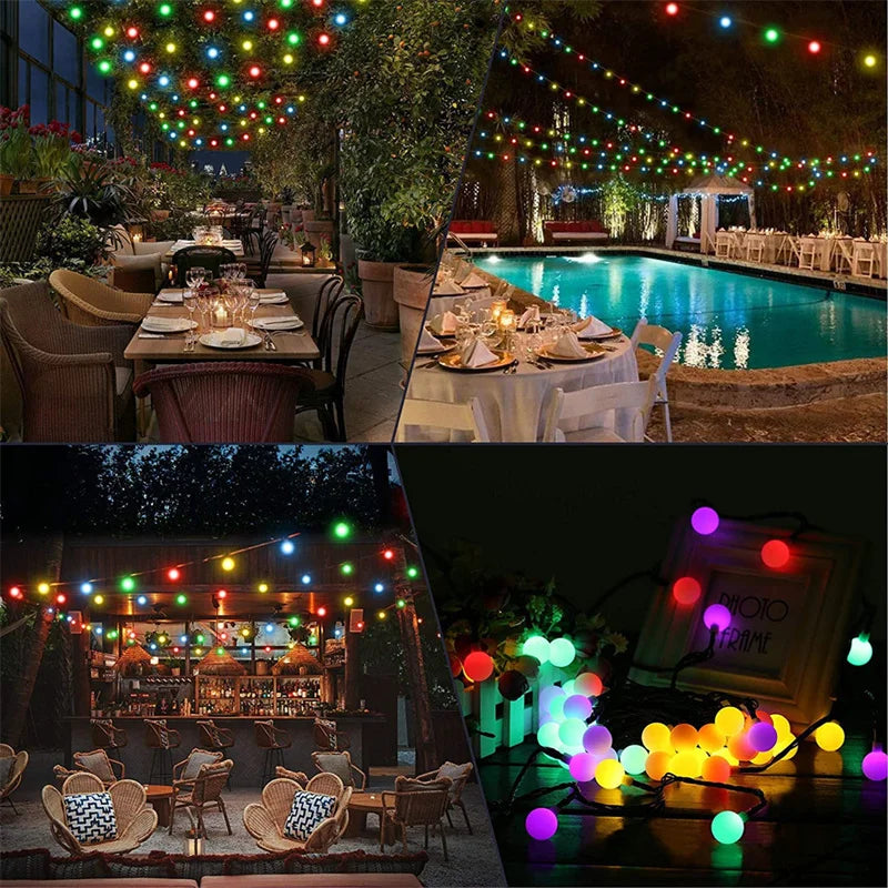 1Pack Solar String Light Garden Solar Globe Fairy Lights 8 Modes Waterproof For Garden Christmas Outdoor Wedding Decor Lights