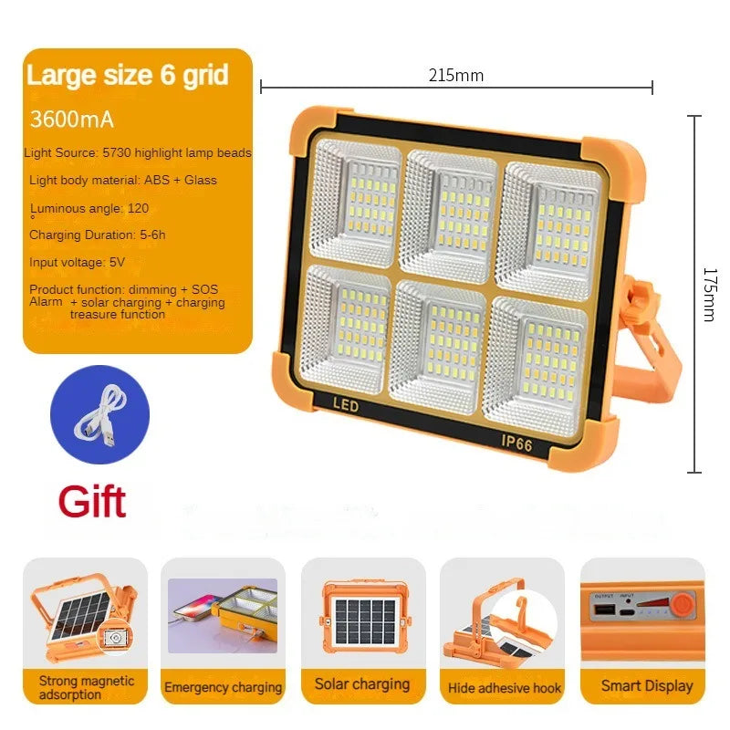 Camping Lantern 20000mAh High Solar Rechargeable LED Tent Light with Magnet Powerful Flashlight Power Bank Repair Emergency Lamp