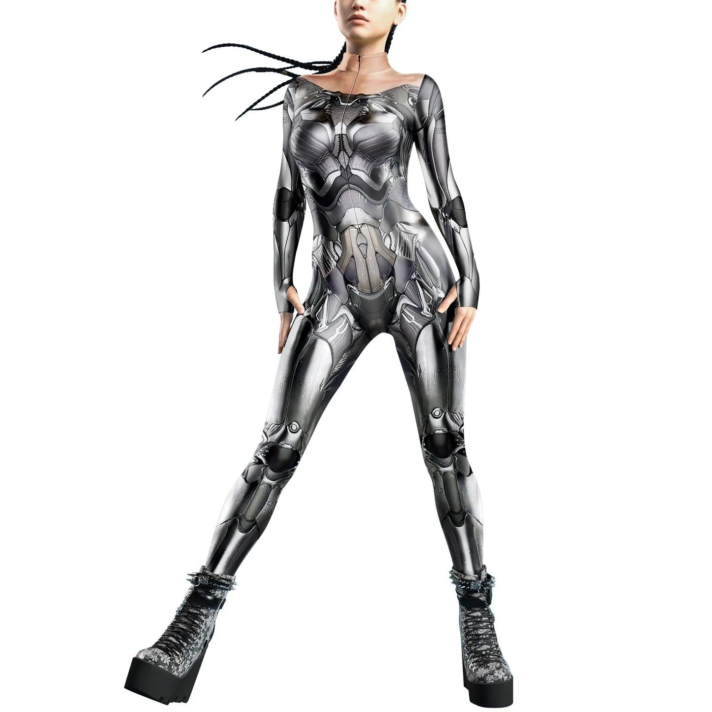 Women Zipper Adult Jumpsuit Clothing Colorful Texture 3D Print Zentai Bodysuit Thumb Sleeves Cosplay Costume Halloween Outfit