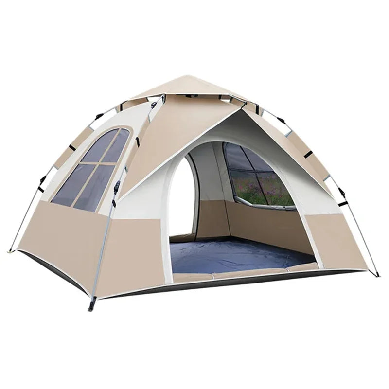 HUA HUA For 3-4 Person Tent Outdoor Camping Portable Folding Rainproof Tent Large Space Quick Opening Hexagon Tent