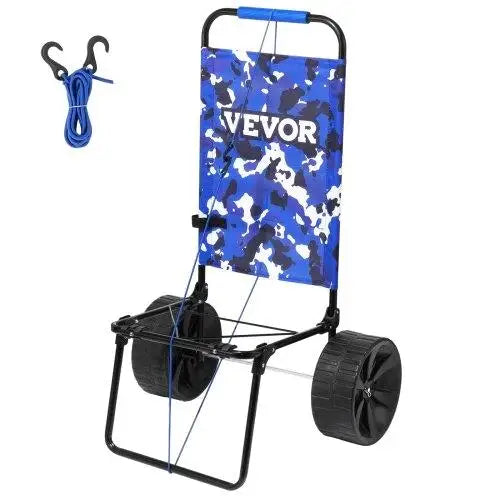 Heavy-Duty 10-Wheel Beach Dolly Cart - 15.4x15.7 Cargo Deck, 69LBS Capacity for Camping, Fishing & Gardening