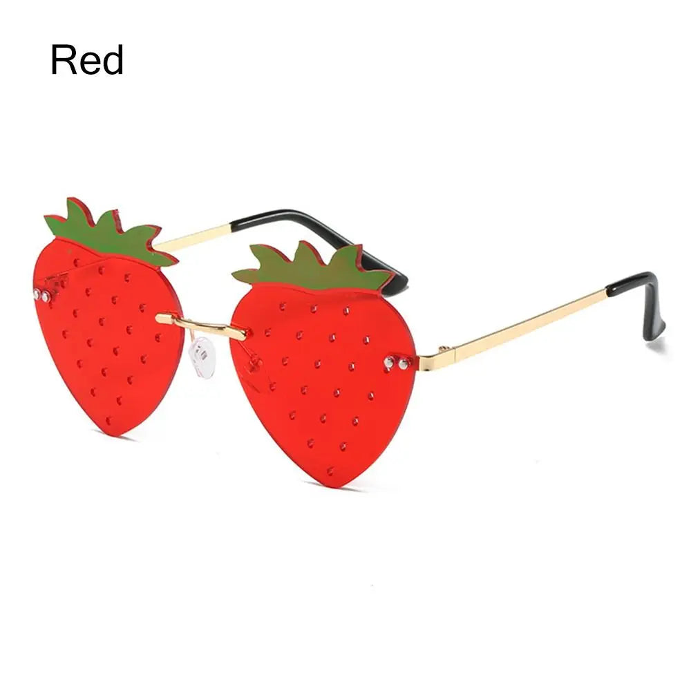 Unique Strawberry Sunglasses for Women Men Hip Hop Rave Party Eyewear Festival Sun Glasses Street Snap Christmas Decorations