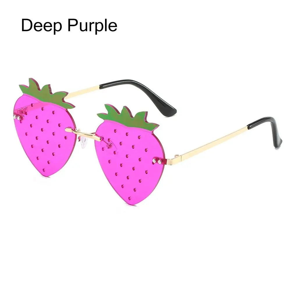 Unique Strawberry Sunglasses for Women Men Hip Hop Rave Party Eyewear Festival Sun Glasses Street Snap Christmas Decorations