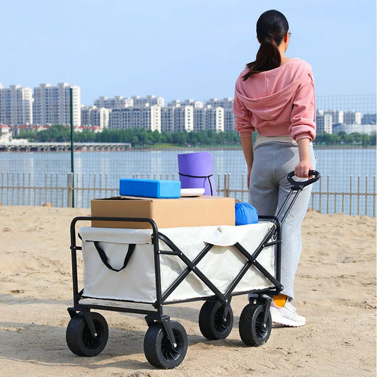 Foldable Garden Wagon Cart Portable Camping Trolley ,Outdoor Multi-function Foldable Carts Wagon for Beach or Shopping Utility