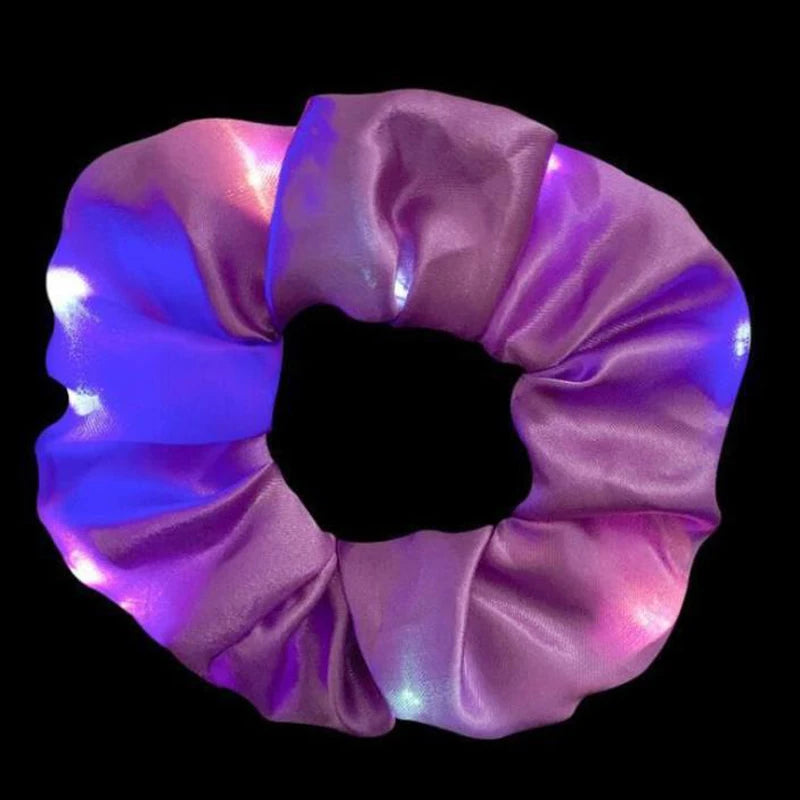 1/10pcs LED Hair Scrunchy Girl Women Light Up Hair Bands Birthday Party Hair Ties Glowing Scrunchies Headwear Hair Accessories