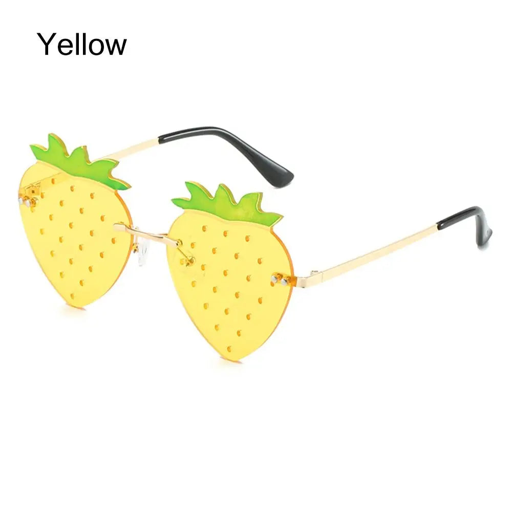 Unique Strawberry Sunglasses for Women Men Hip Hop Rave Party Eyewear Festival Sun Glasses Street Snap Christmas Decorations