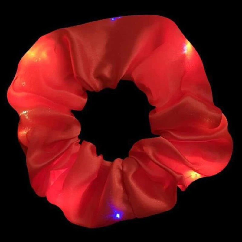 1/10pcs LED Hair Scrunchy Girl Women Light Up Hair Bands Birthday Party Hair Ties Glowing Scrunchies Headwear Hair Accessories