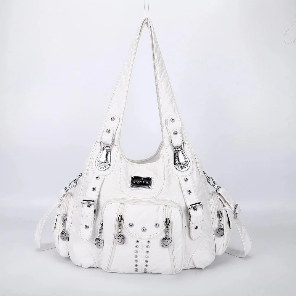 Angelkiss Bag Women Fashion Handbags Women Shoulder Bags PU Leather Handbag Female Satchel Big Shoulder Purse Bag bolsa feminina