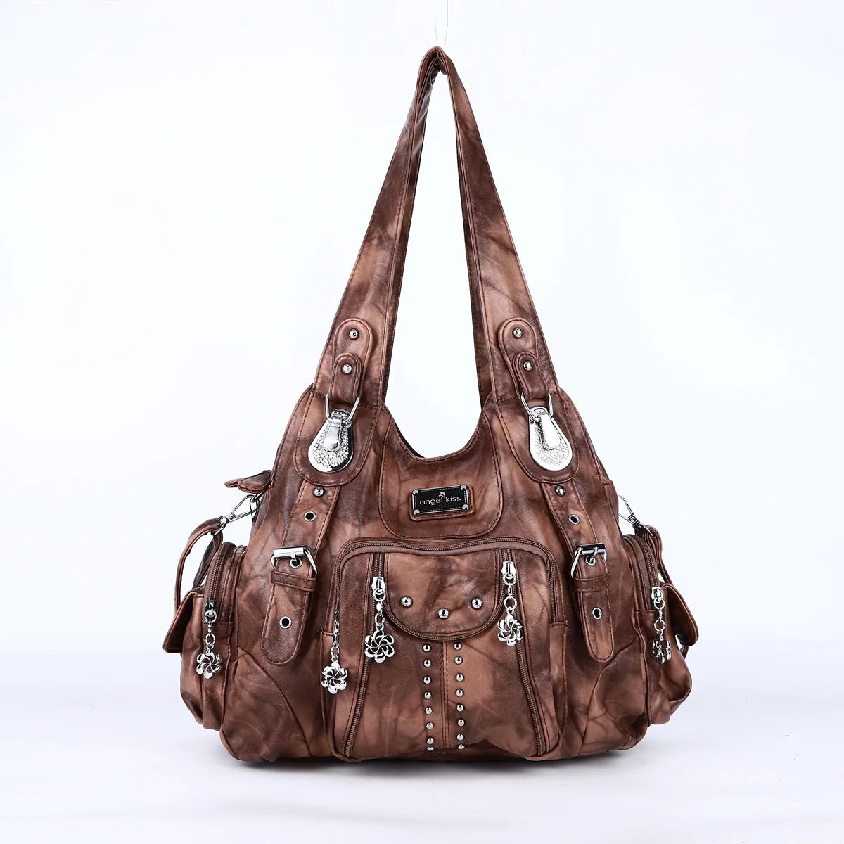Angelkiss Bag Women Fashion Handbags Women Shoulder Bags PU Leather Handbag Female Satchel Big Shoulder Purse Bag bolsa feminina