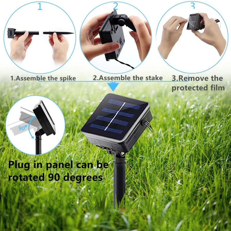 1Pack Solar String Light Garden Solar Globe Fairy Lights 8 Modes Waterproof For Garden Christmas Outdoor Wedding Decor Lights