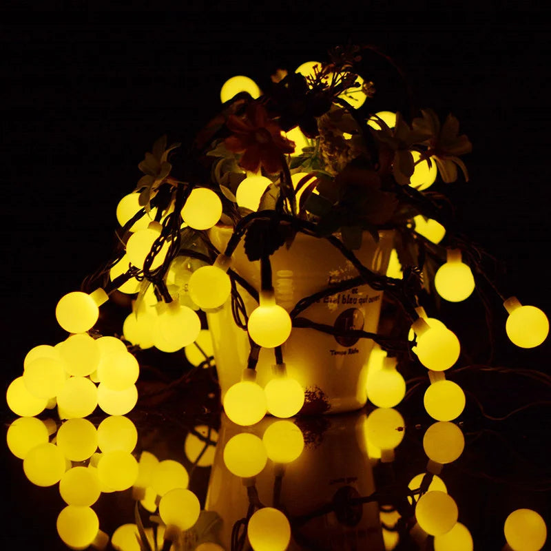 1Pack Solar String Light Garden Solar Globe Fairy Lights 8 Modes Waterproof For Garden Christmas Outdoor Wedding Decor Lights