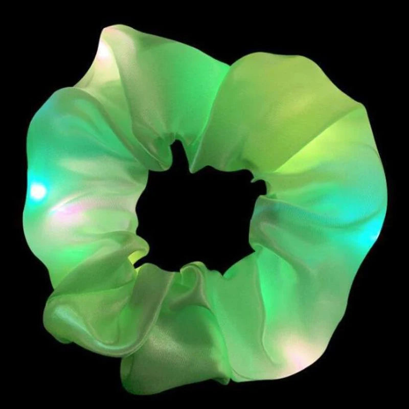 1/10pcs LED Hair Scrunchy Girl Women Light Up Hair Bands Birthday Party Hair Ties Glowing Scrunchies Headwear Hair Accessories