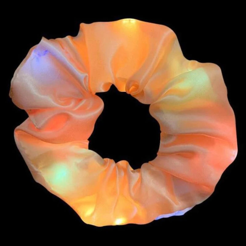 1/10pcs LED Hair Scrunchy Girl Women Light Up Hair Bands Birthday Party Hair Ties Glowing Scrunchies Headwear Hair Accessories