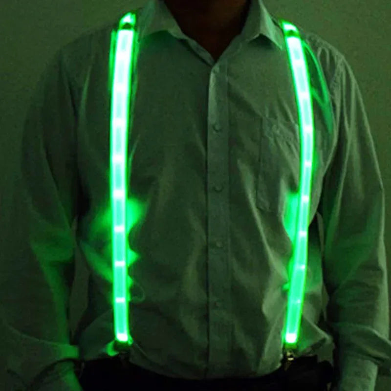NEW Party Supplies Suspenders with Bow Tie LED Lights Woman Hangers for Men Wedding Party Accessories Glow-in-the-dark SD01