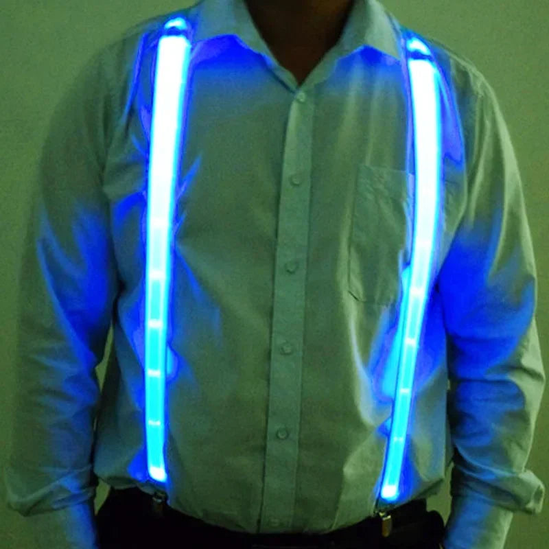 NEW Party Supplies Suspenders with Bow Tie LED Lights Woman Hangers for Men Wedding Party Accessories Glow-in-the-dark SD01